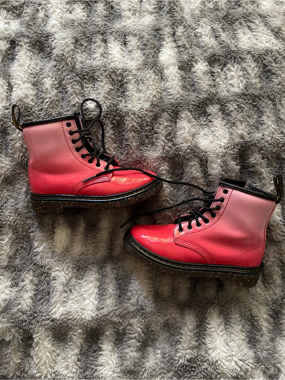Dr. Martens 1460 Glitter
Ombre Boot - Kids' Pink Lace-Up Boots with Glitter Sole - Picture 2 of 10
